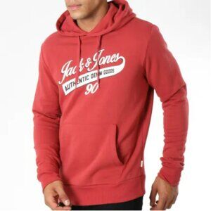Jack & Jones Red Logo Hoodie